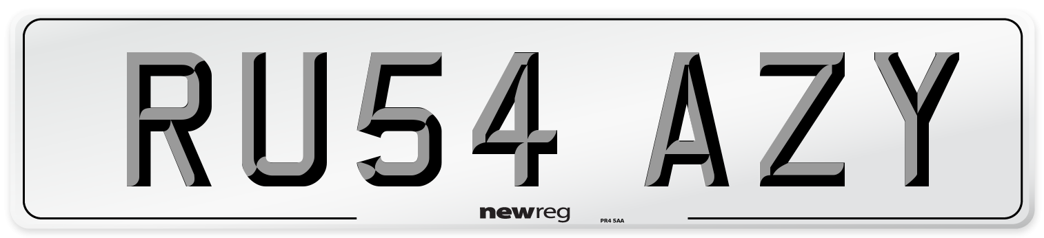 RU54 AZY Number Plate from New Reg